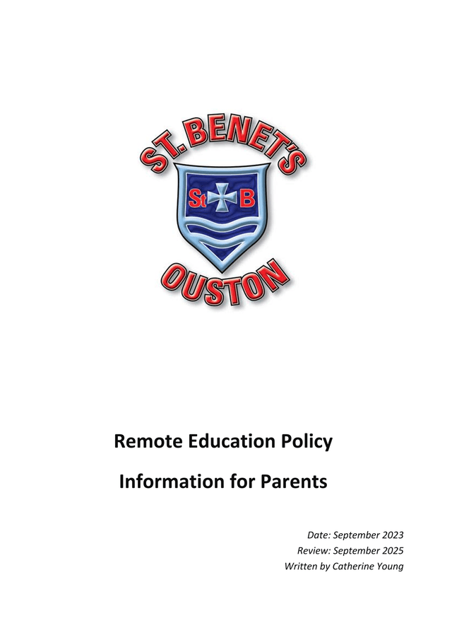 Remote Education Policy Information For Parents screenshot