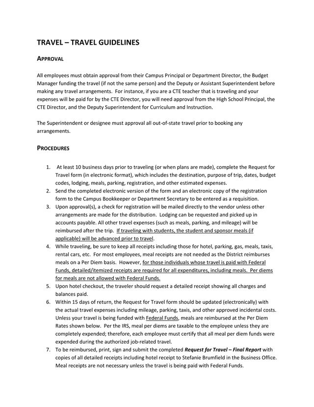 TRAVEL  TRAVEL GUIDELINES screenshot