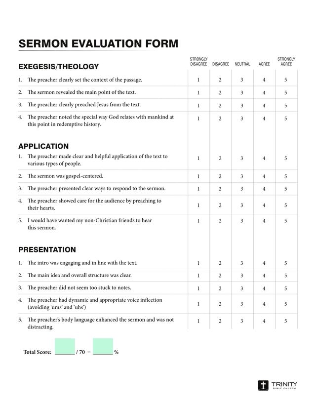 SerMon EVaLUation ForM screenshot