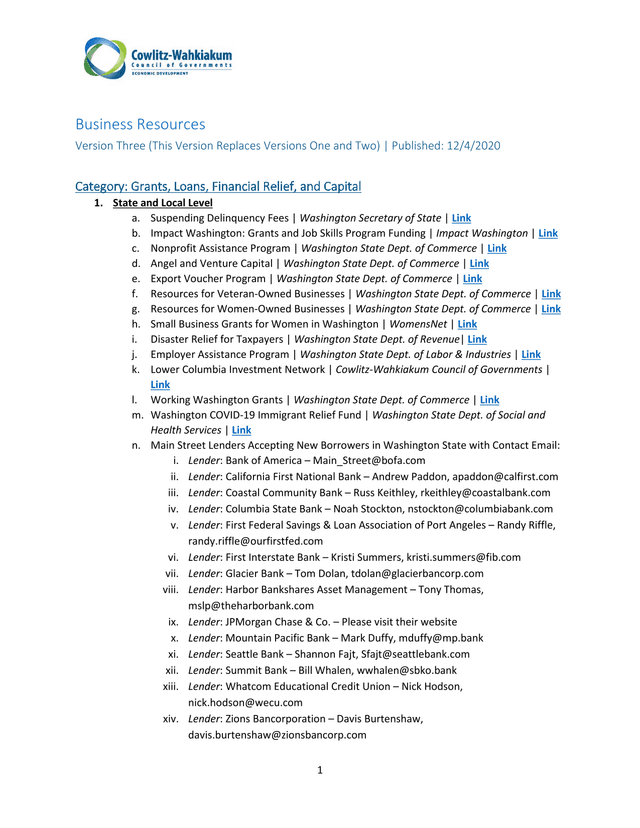 Business Resources screenshot