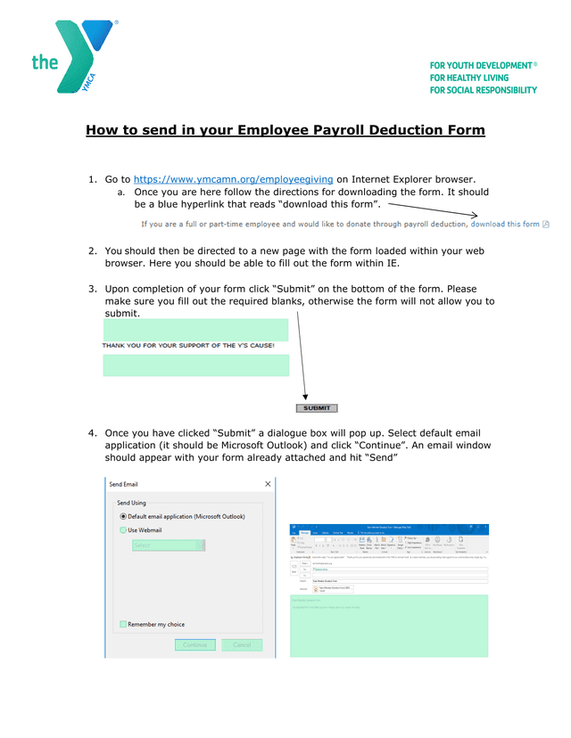 Employee Payroll Deduction Form screenshot
