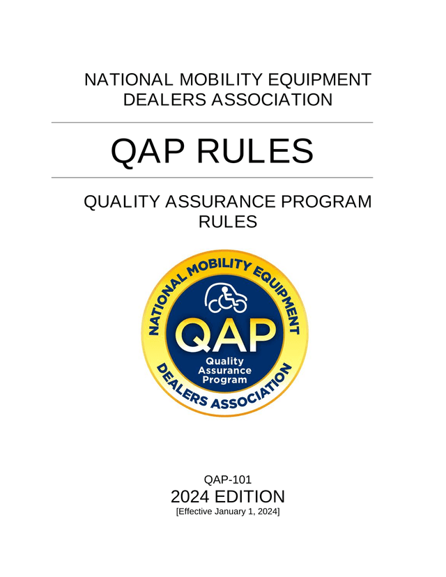 NMEDA QAP Rules Quality Assurance Program Rules screenshot
