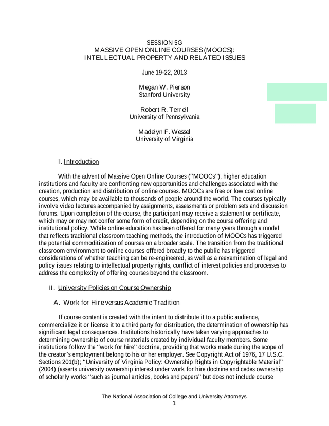 MOOCS Intellectual Property And Related Issues screenshot