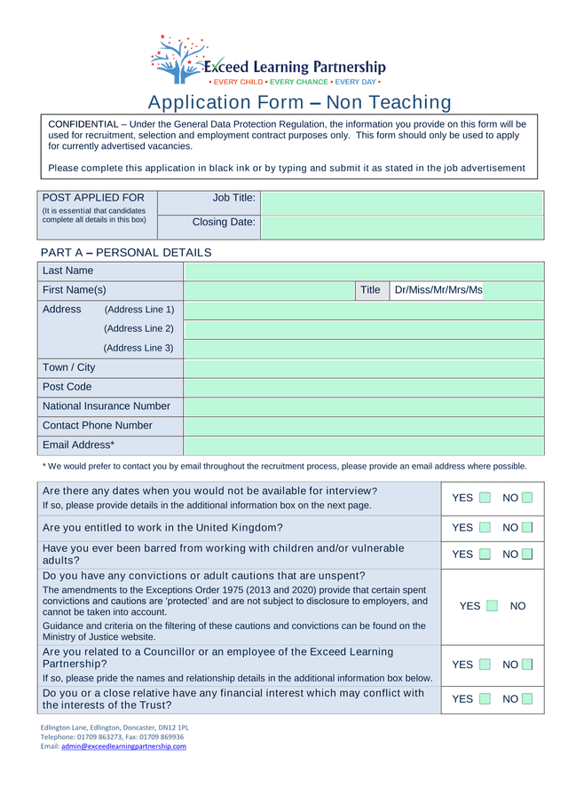 Application Form  Non Teaching screenshot