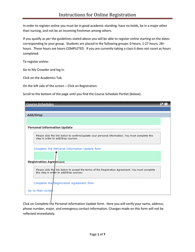 Instructions For Online Registration screenshot