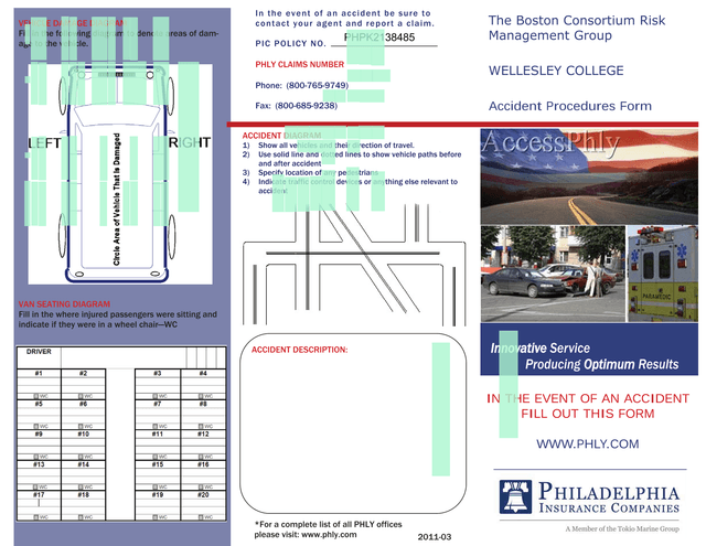 Accident Procedures Form screenshot