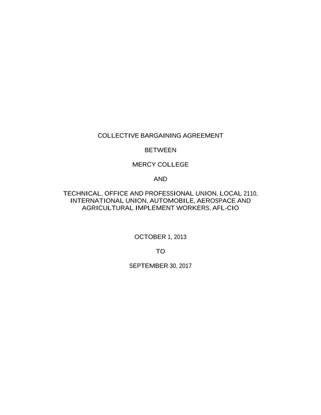Collective Bargaining Agreement screenshot