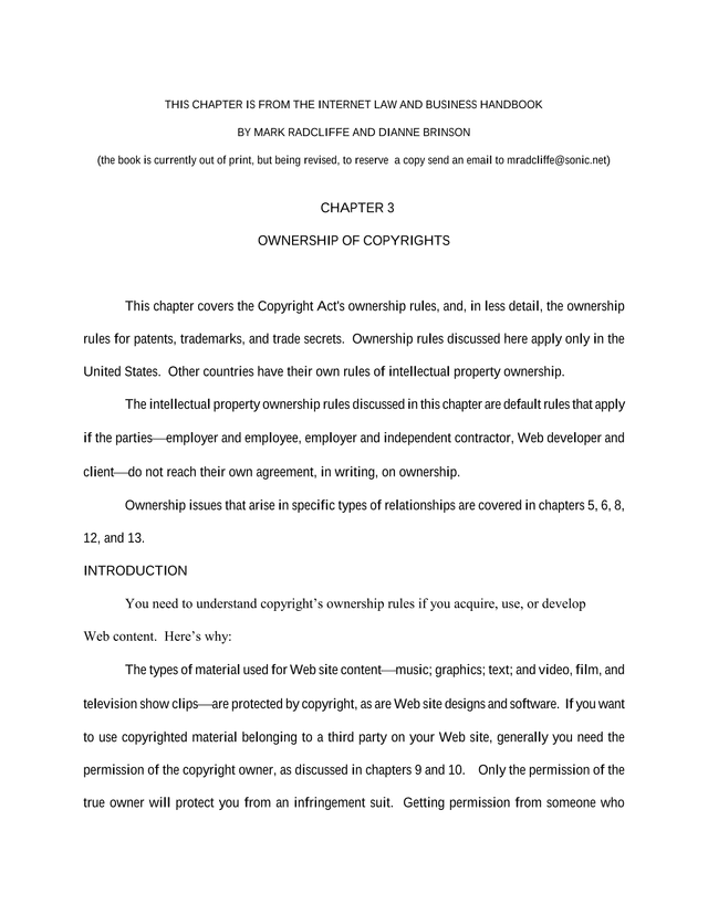 Ownership Of Copyrights screenshot