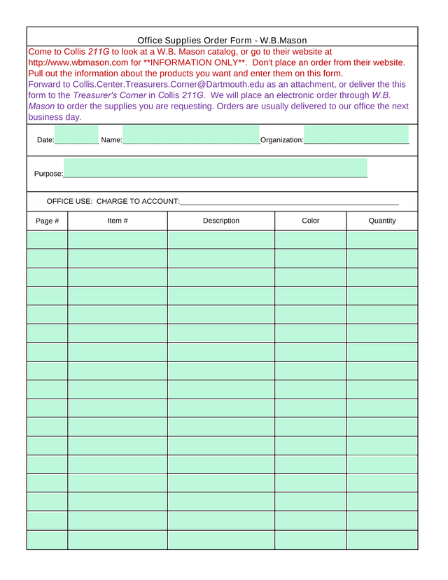 Office Supplies Order Form   W.B.Mason screenshot