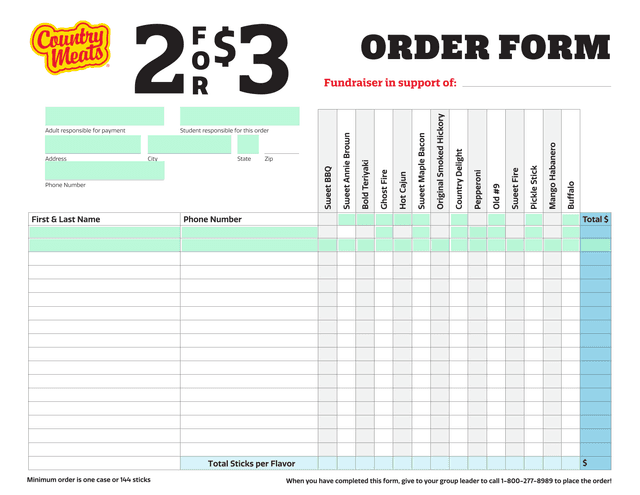 ORDER FORM screenshot