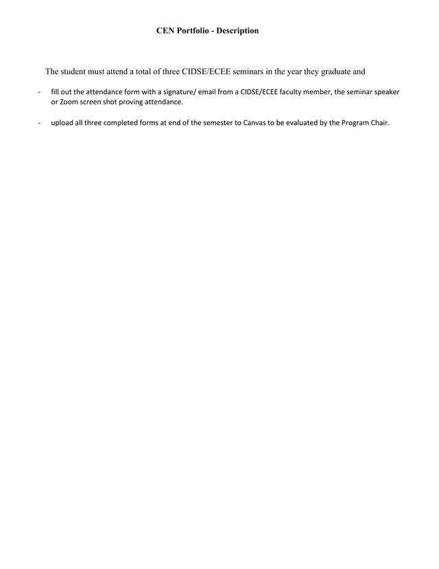 CEN Portfolio   Seminar Attendance And Summary screenshot