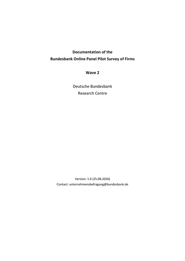 Documentation Of The Bundesbank Online Panel Pilot Survey Of Firms screenshot