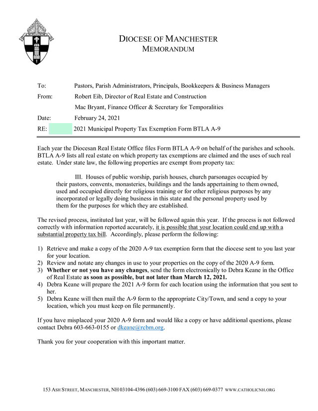 2021 Municipal Property Tax Exemption Form BTLA A 9 screenshot