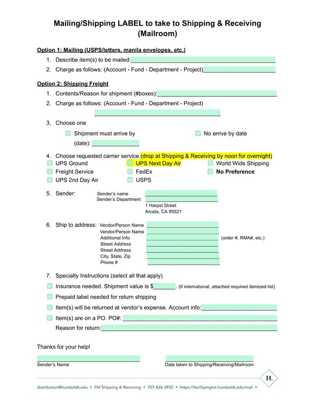 MailingShipping LABEL screenshot