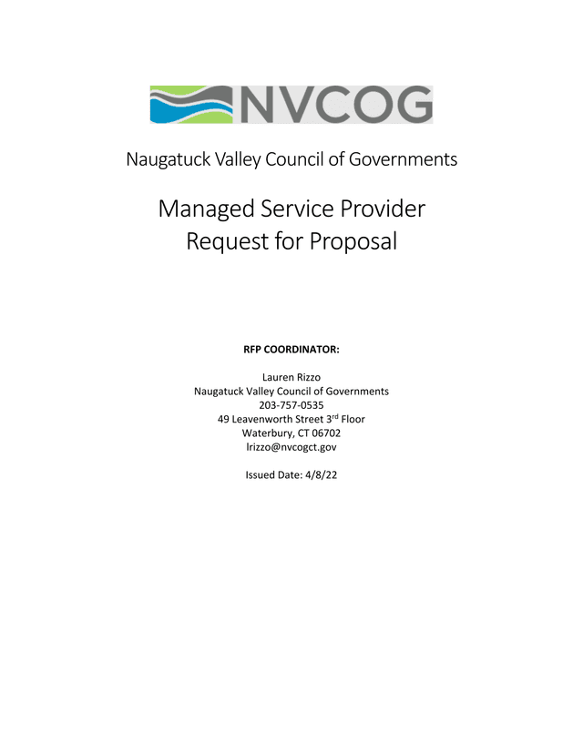 Managed Service Provider Request For Proposal screenshot