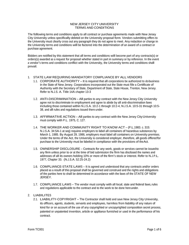 Terms And Conditions screenshot