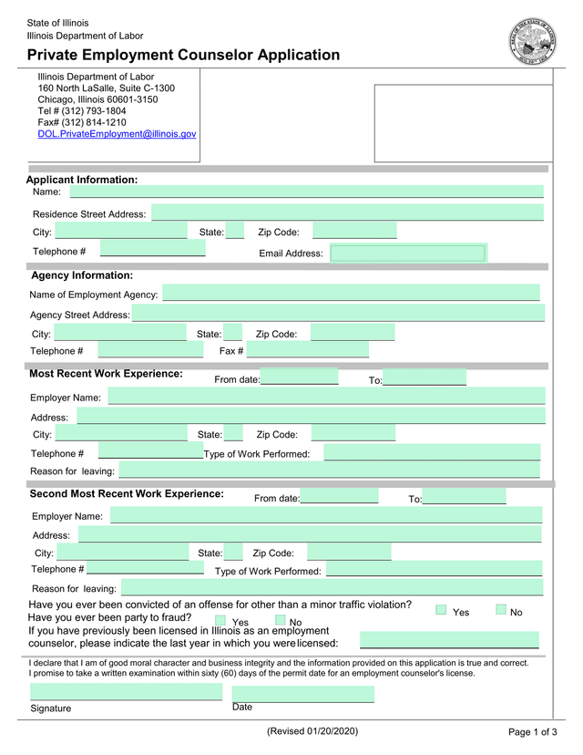 Private Employment Counselor Application screenshot
