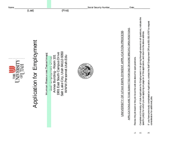 University Of Utah Application For Employment screenshot