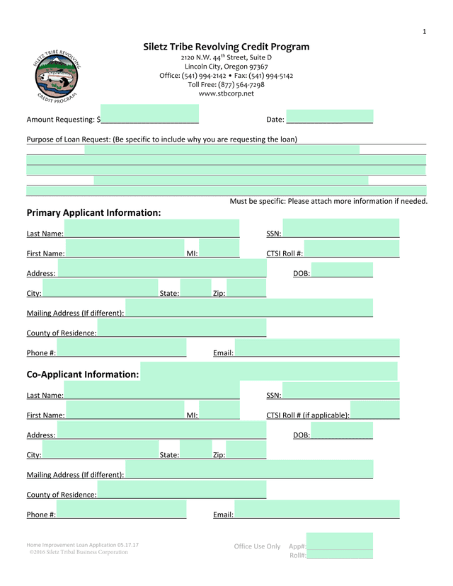Home Improvement Loan Application screenshot