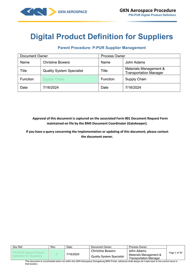 PSI PUR Digital Product Definition For Suppliers screenshot