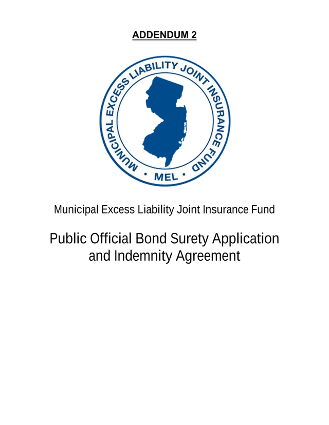 Public Official Bond Surety Application And Indemnity Agreement screenshot