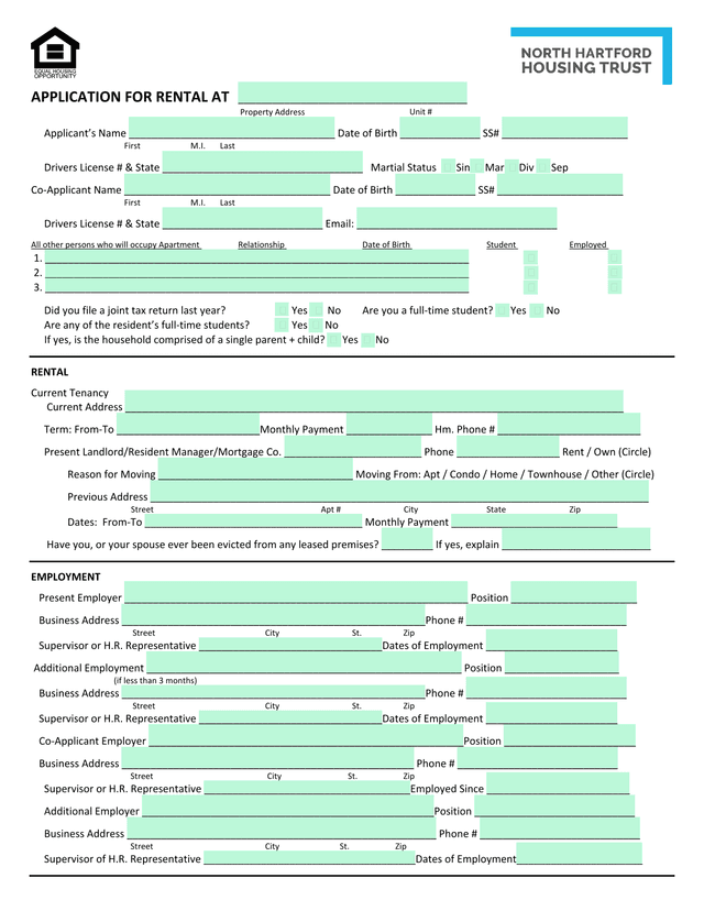 APPLICATION FOR RENTAL screenshot
