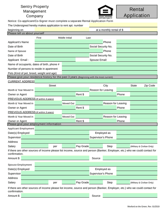 Rental Application screenshot