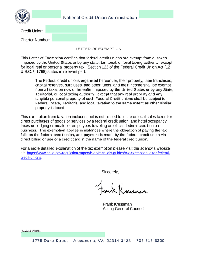Letter Of Exemption screenshot