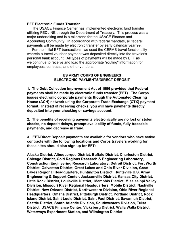EFT Electronic Funds Transfer screenshot