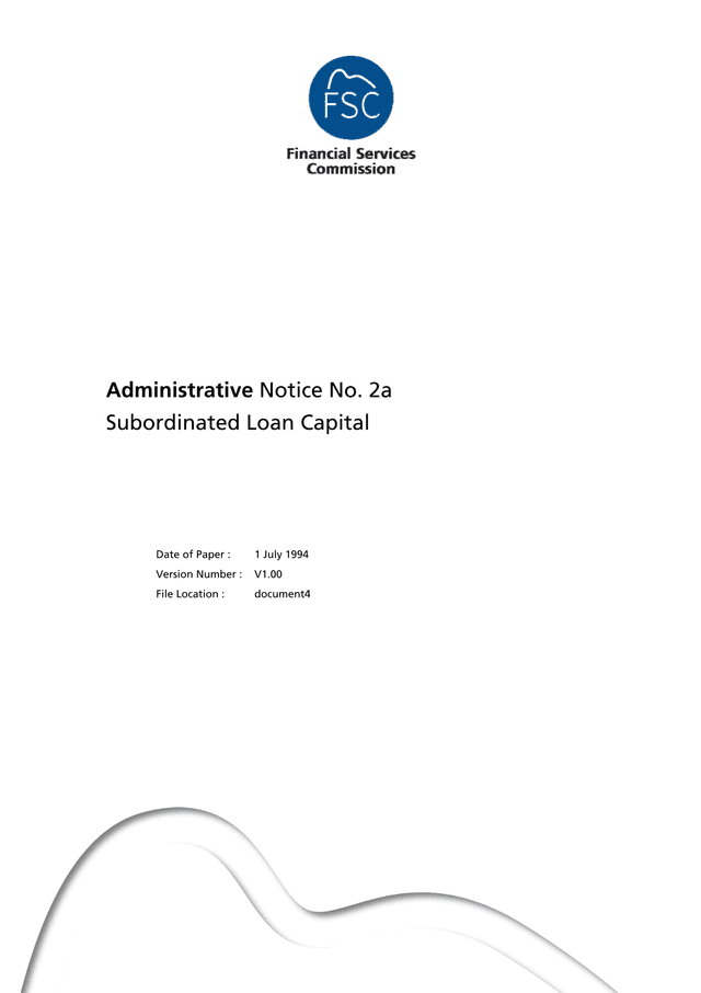 Administrative Notice No. 2a Subordinated Loan Capital screenshot