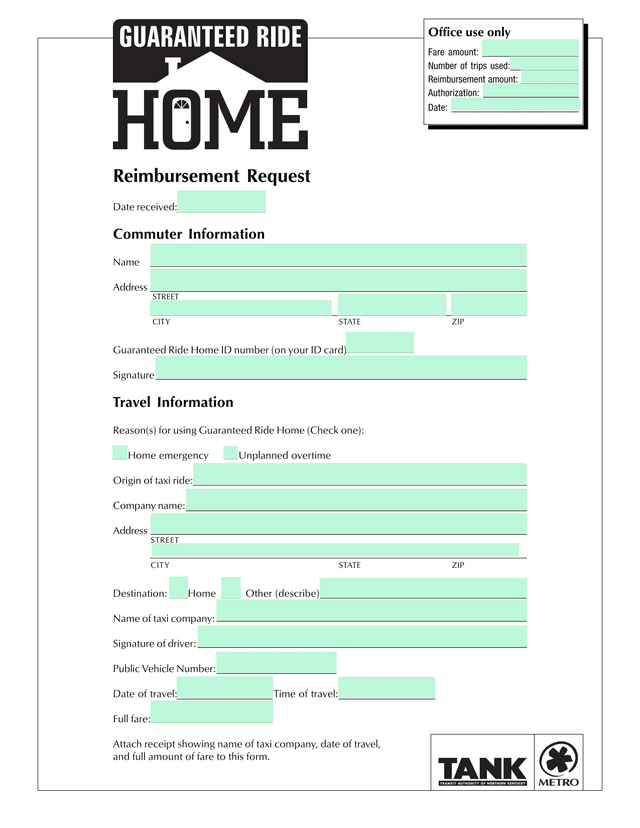 Reimbursement Request screenshot