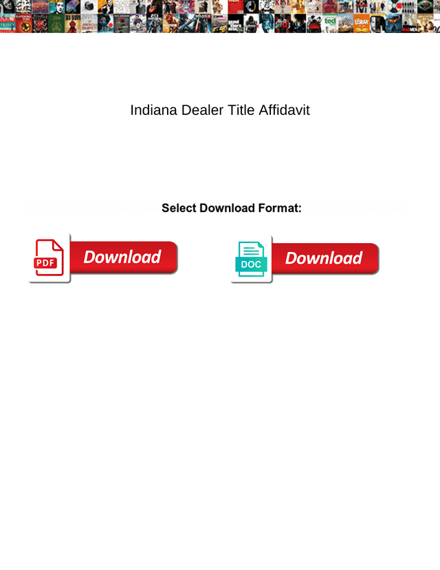 Indiana Dealer Title Affidavit screenshot