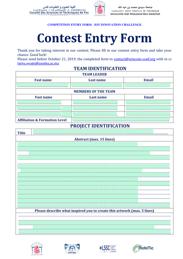 COMPETITION ENTRY FORM   IOT INNOVATION CHALLENGE screenshot