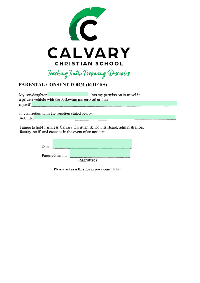PARENTAL CONSENT FORM (RIDERS) screenshot