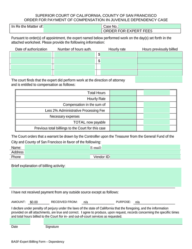 BASF Expert Billing Form  Dependency screenshot