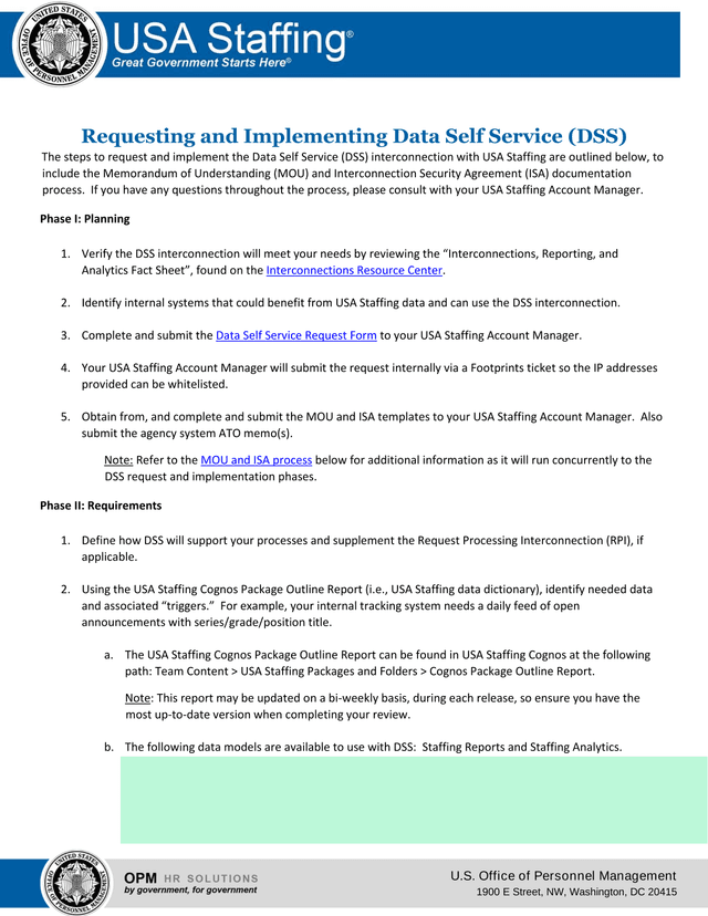 Requesting And Implementing Data Self Service (DSS) screenshot