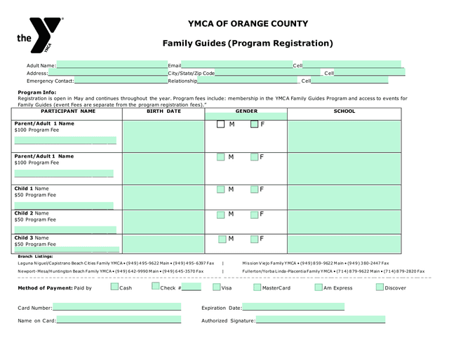 YMCA OF ORANGE COUNTY Family Guides (Program Registration) screenshot