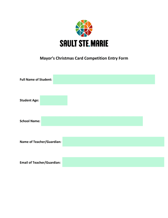 MayorS Christmas Card Competition Entry Form screenshot