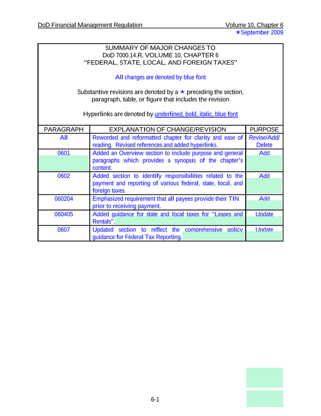DoD Financial Management Regulation Volume 10, Chapter 6 screenshot