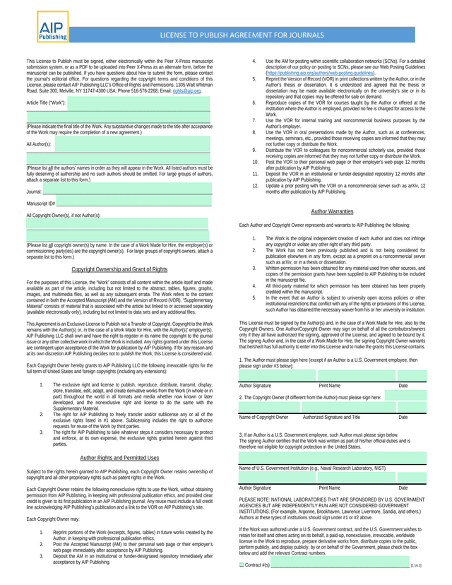 License To Publish Agreement For Journals screenshot