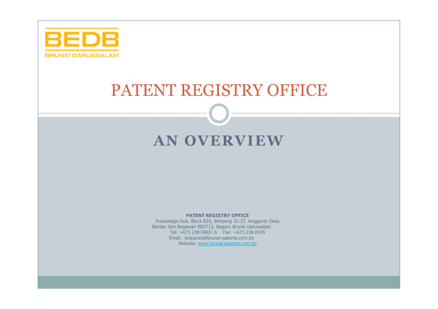 Patent Registry Office Overview screenshot