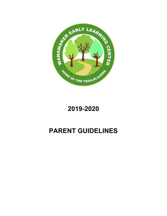 Parent Guidelines Wanamaker Early Learning Center Parent Guidebook screenshot