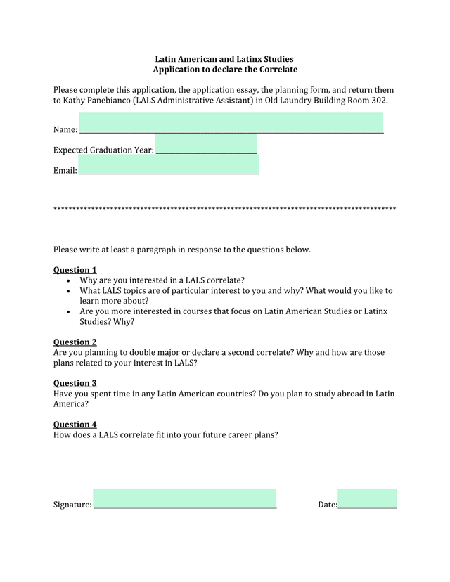 Latin American And Latinx Studies Correlate Application screenshot