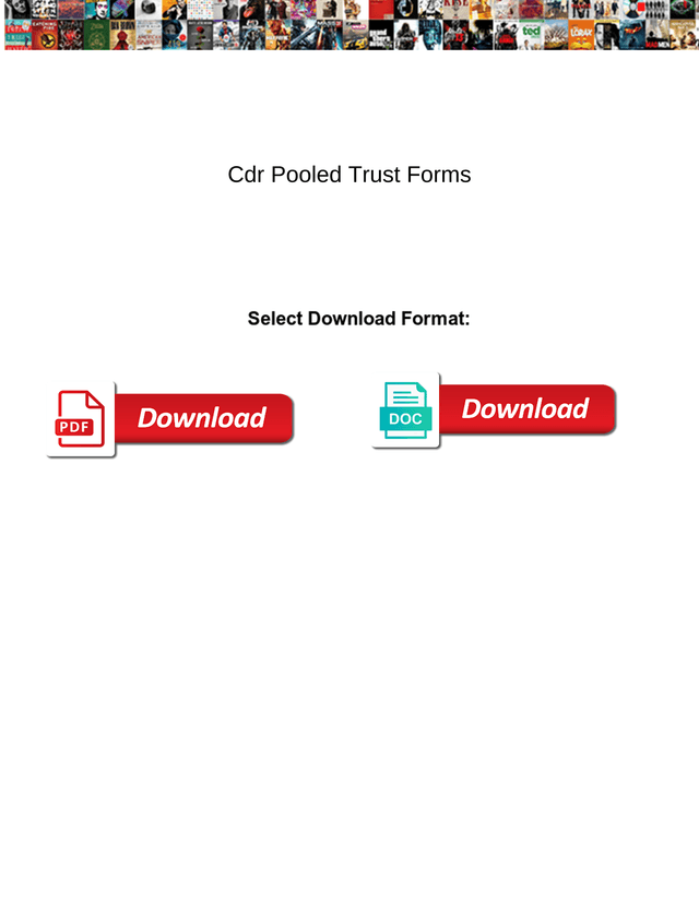 CDR Pooled Trust Forms screenshot