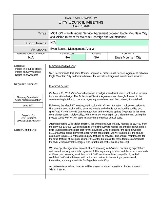 Professional Service Agreement   Website Redesign screenshot