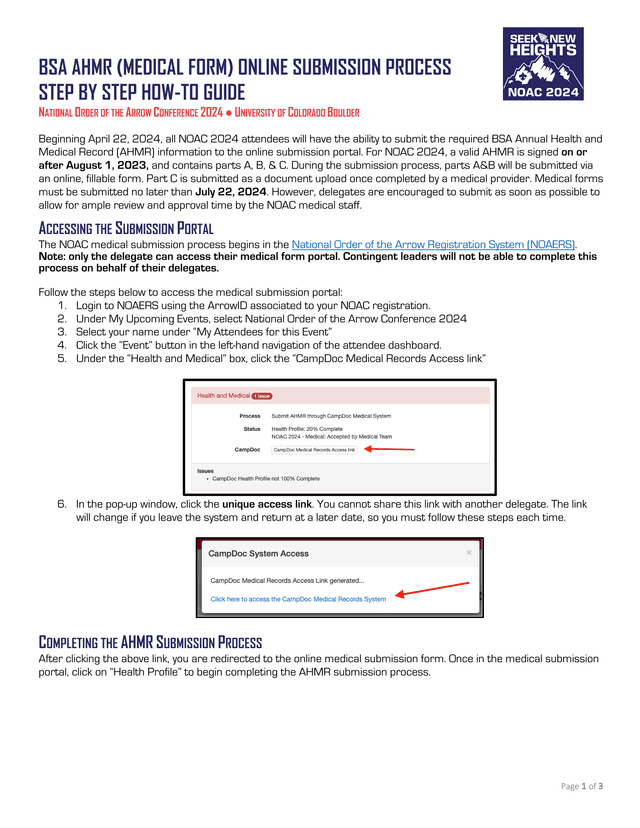 BSA AHMR (MEDICAL FORM) ONLINE SUBMISSION PROCESS STEP BY STEP HOW TO GUIDE screenshot