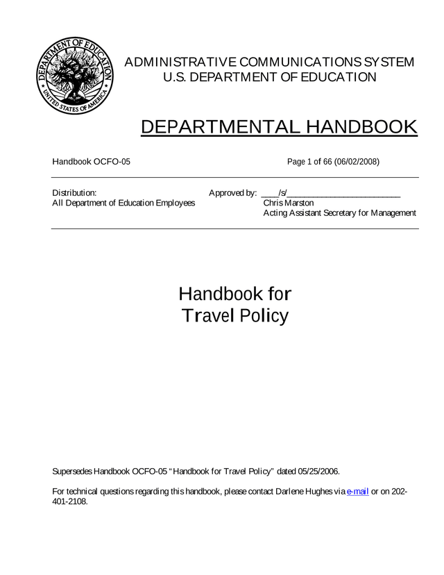 Handbook For Travel Policy screenshot