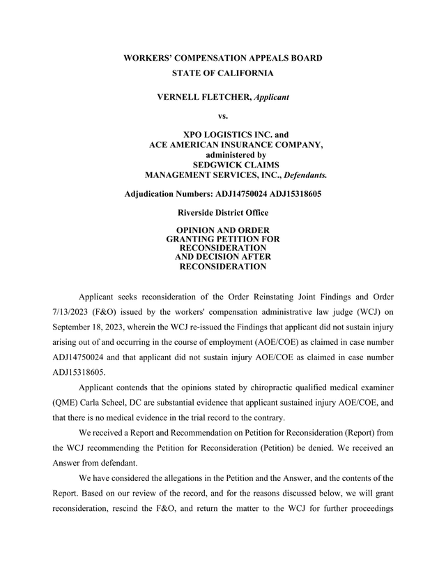 Workers Compensation Appeals Board Opinion And Order screenshot