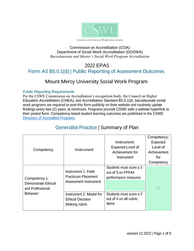 Form AS B5.0.1(D)  Public Reporting Of Assessment Outcomes screenshot