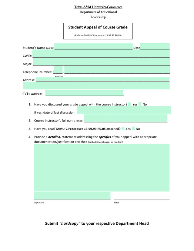 Student Appeal Of Course Grade screenshot